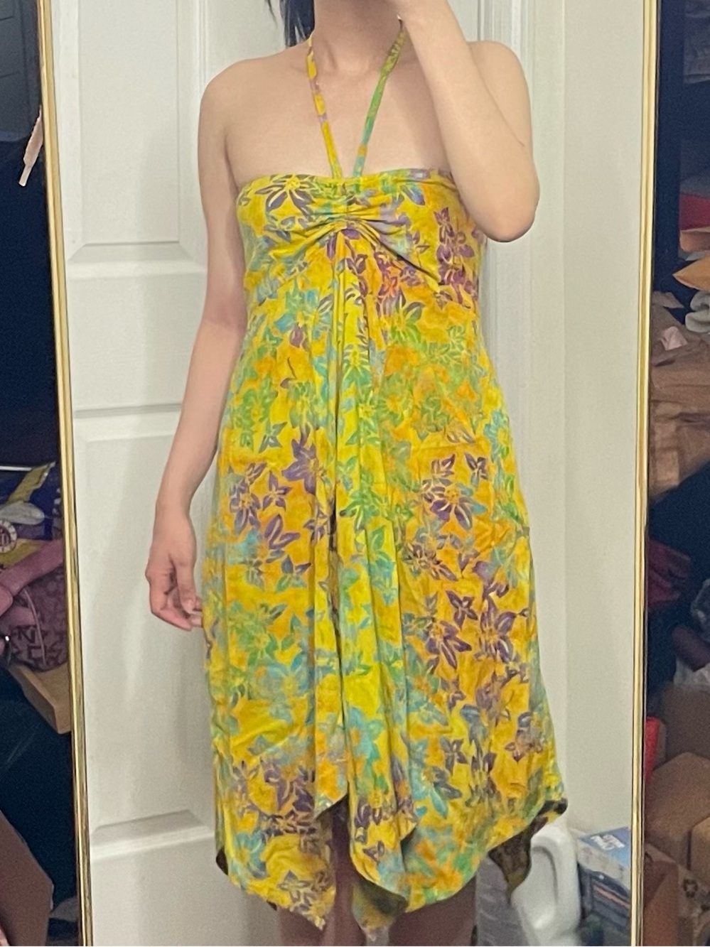 Summer Halter Color Block Fairycore Boho Mini Dress Size XS/M - Picture 8 of 8